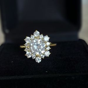 18K Gold-Plated Diamond Ring